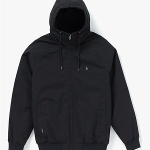 Men's L Volcom Vermano Black Hooded Jacket! NWT!